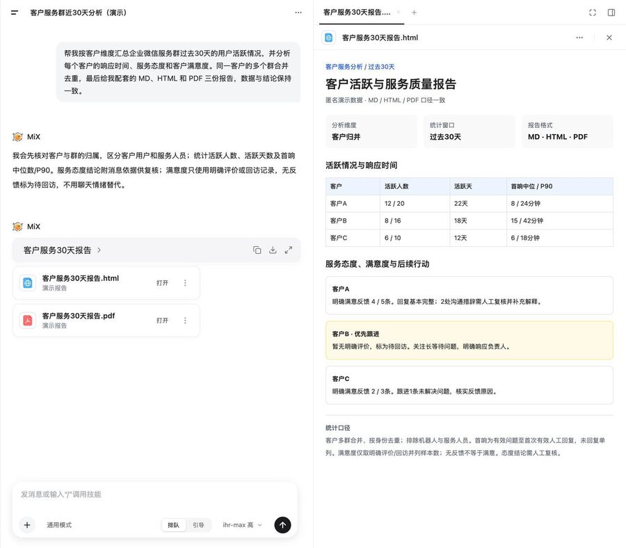 利唐蜂巢对话与成果界面